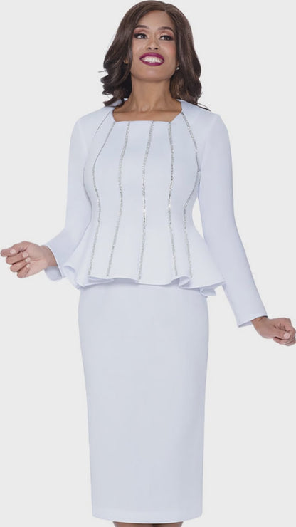 Stellar Looks SL600292-WHT-QS Church Suit