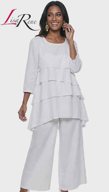 Lisa Rene 3391-WHT Church Suit