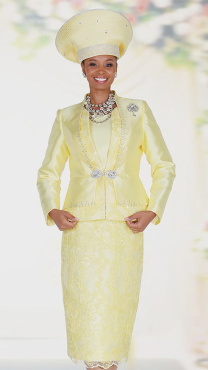 Champagne Italy 6410-YLW Church Suit