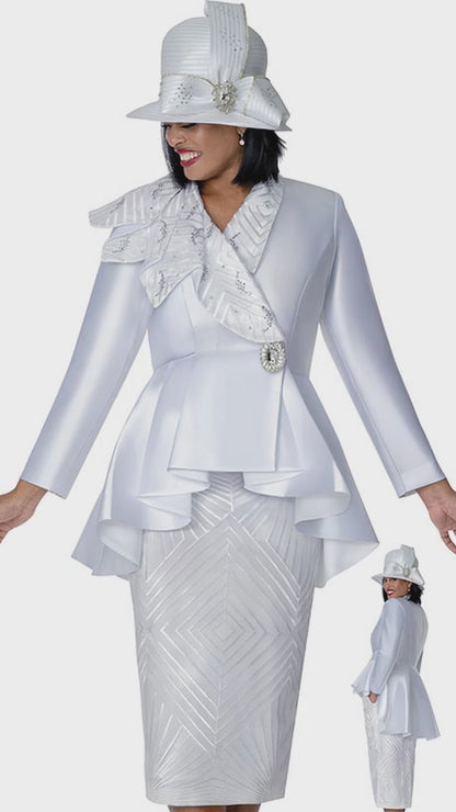 GMI G401702-WHT-H Ladies Church Suit-Hat