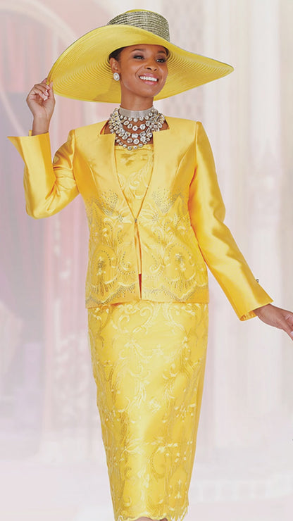 Champagne Italy 6407-YLW Church Suit