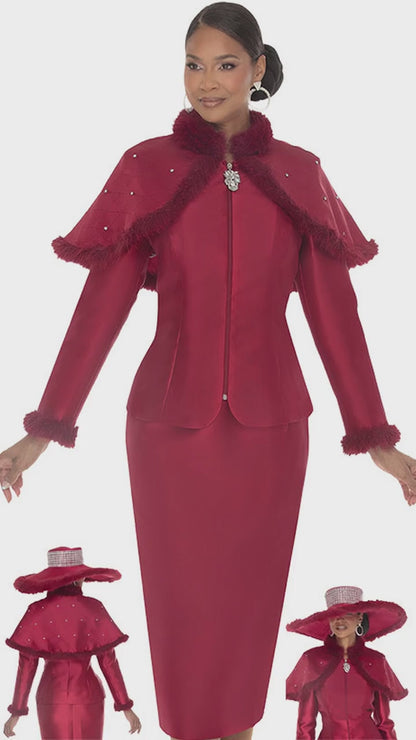 Donna Vinci 12240-BUR Church Suit
