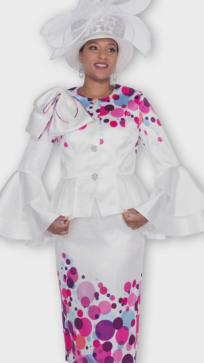 Elite Champagne 6072-WHT Church Suit
