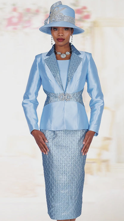 Champagne Italy 6414-BLU Church Suit