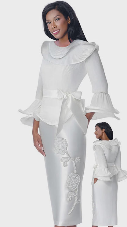 Stellar Looks SL600893-WHT-QS Church Suit
