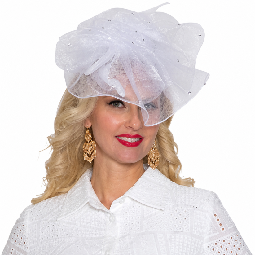 Lily And Taylor 5114-WHT-H Church Hat