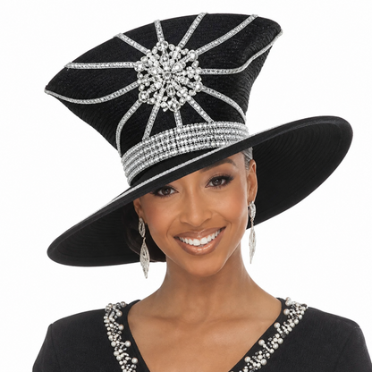 Donna Vinci 13472-BLK-H Church Hat