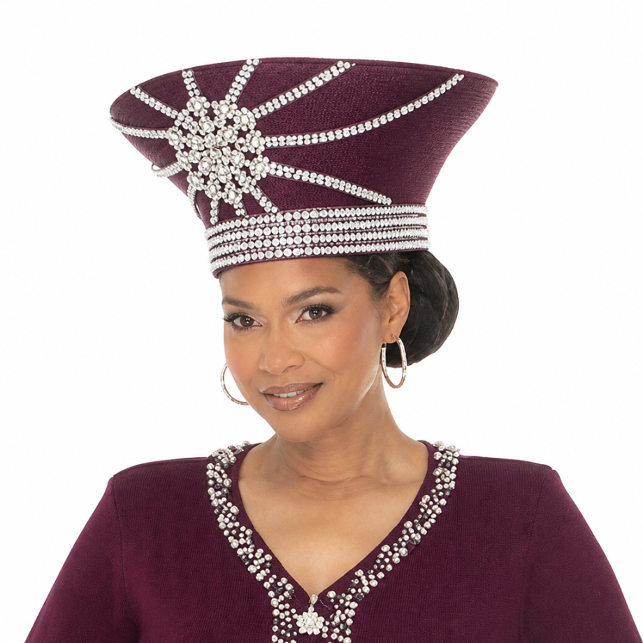 Donna Vinci 13472-PLM-H Church Hat
