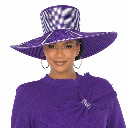 Donna Vinci 13479-PUR-H Church Hat