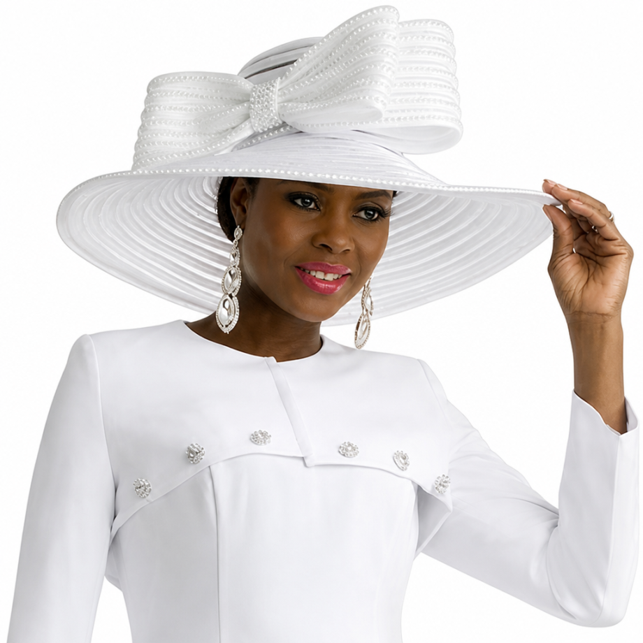 Lily and Taylor 4848-WHT Church Hat