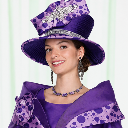 Champagne Italy 6014-PUR Church Hat