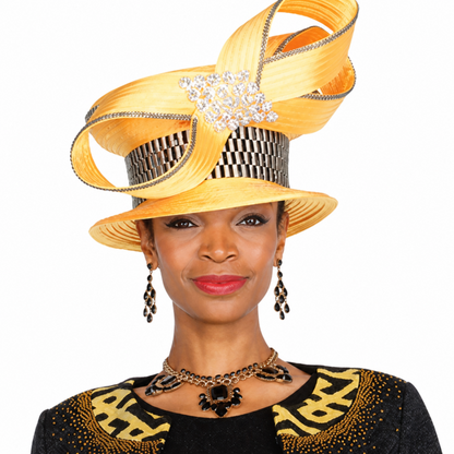 Champagne Italy 5951-BLK-QS Church Hat