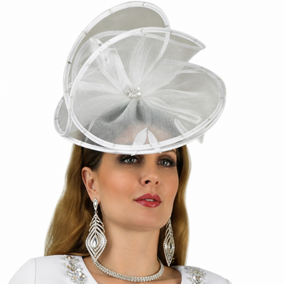 Lily And Taylor 4791-WHT-HAT Church Hat