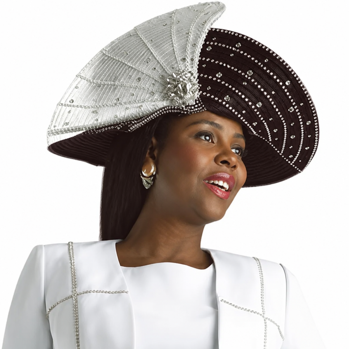 Lily And Taylor 4623-WHT-H Church Hat