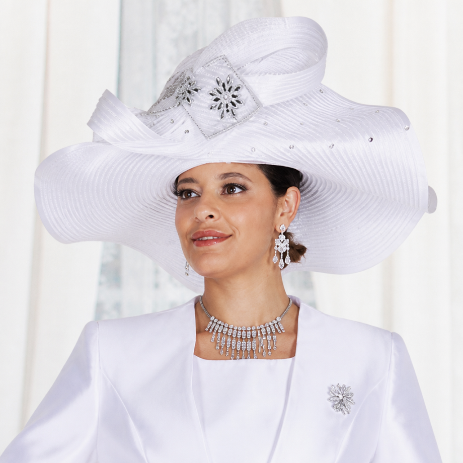 Elite Champagne 6262-WHT-H Church Hat