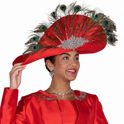 Elite Champagne 6266-RED-H Church Hat