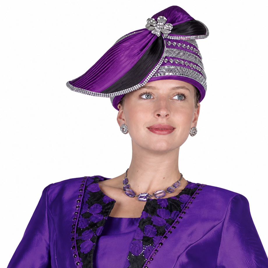 Elite Champagne 6158-PUR-H Church Hat
