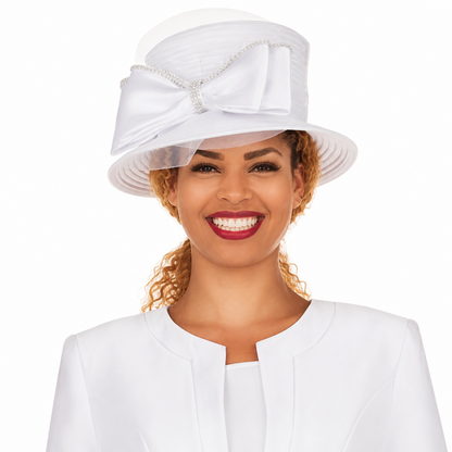 Giovanna 0980-WHT-H Church Hat