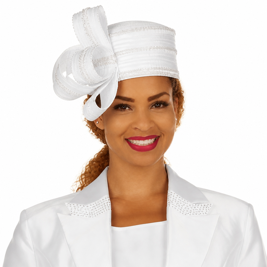 Giovanna 0979-WHT-H Church Hat