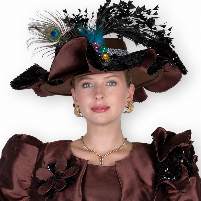 Elite Champagne 6172-BRN-H Church Hat