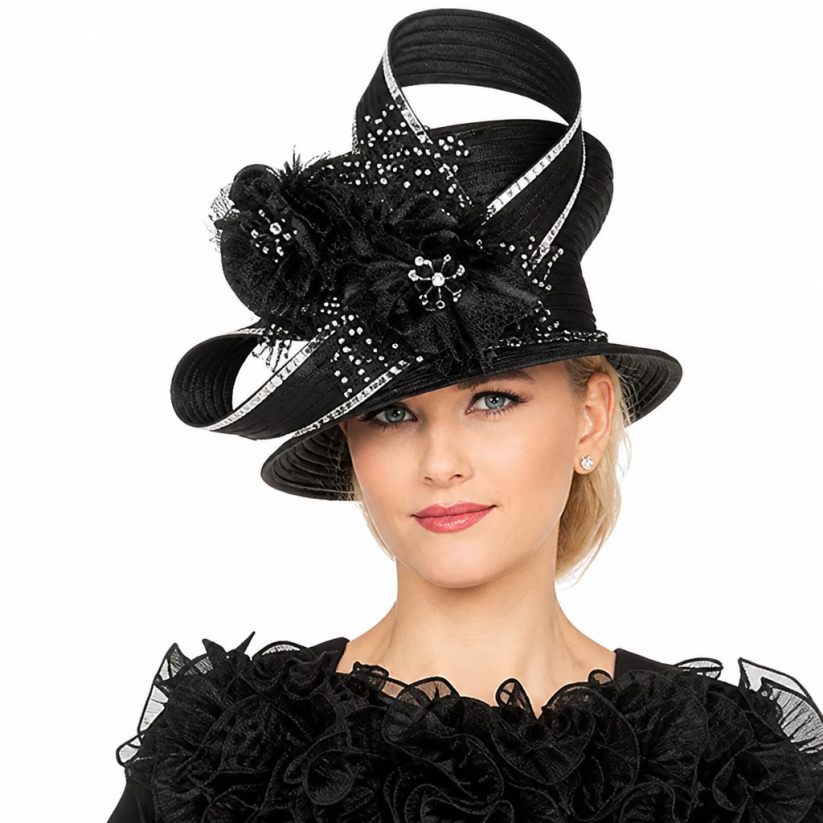 Mia By Giovanna D7212-BLK-HAT Church Hat