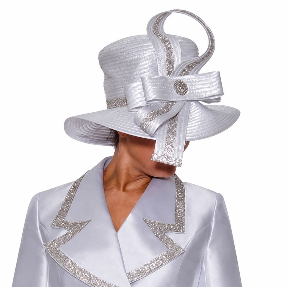 GMI 9872-WHT-H Womens Church Hat