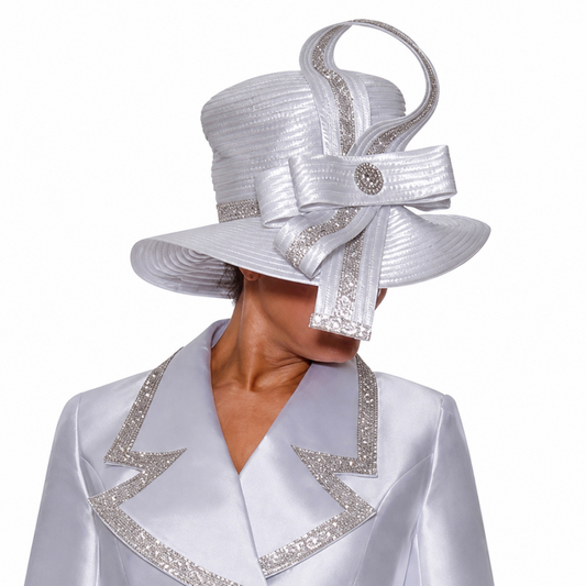 GMI 9872-WHT-H Womens Church Hat