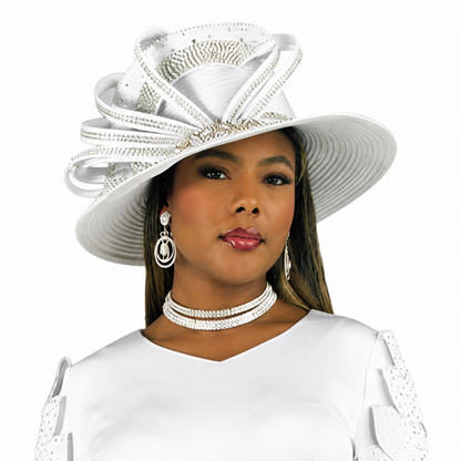 Lily And Taylor 4901-WHT Church Hat