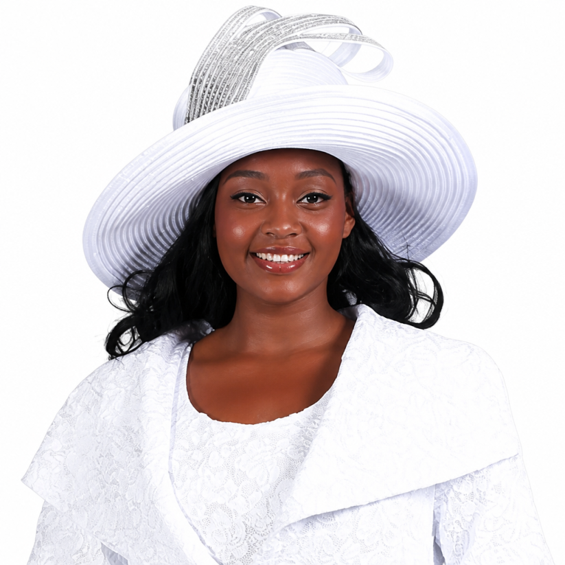 Giovanna 0958-WHT-H Church Hat