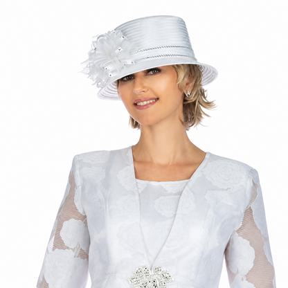 Giovanna D1345-WHT Church Hat