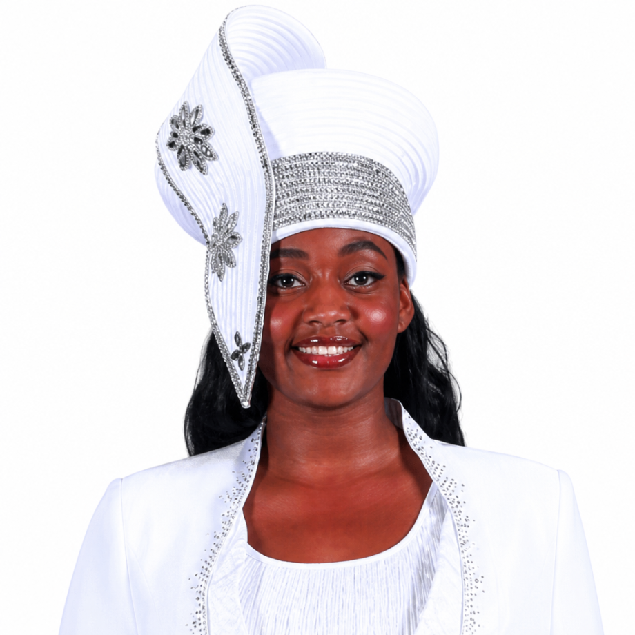 Giovanna 1212-WHT-H Church Hat