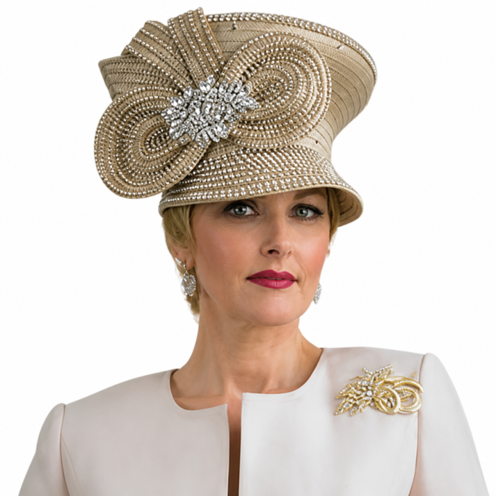 Lily And Taylor 4498-LGLD Church Suit-Hat