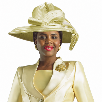Lily And Taylor 4417-CANARY-H Church Hat