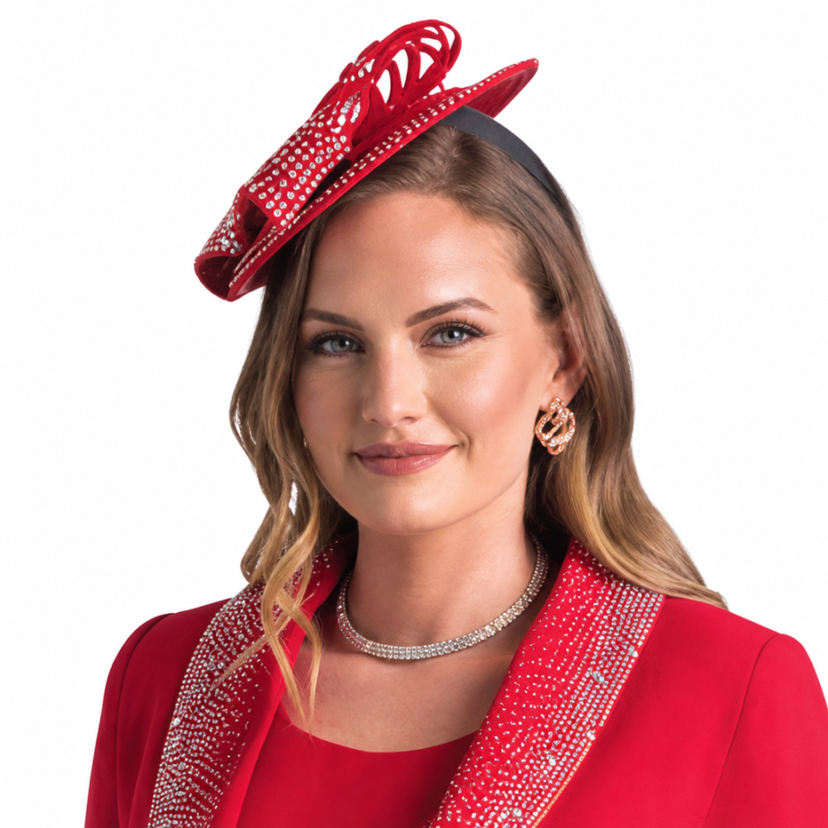 Lily And Taylor 4373-RED-Hat Church Hat