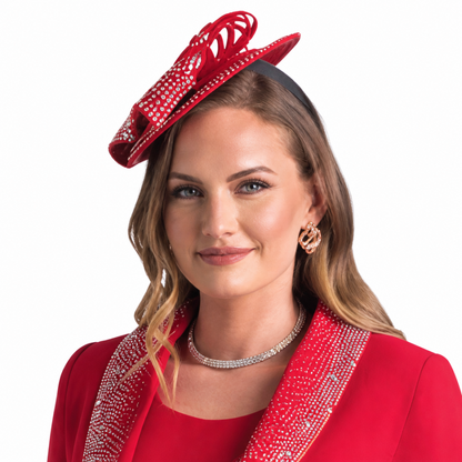 Lily And Taylor 4373-RED-Hat Church Hat