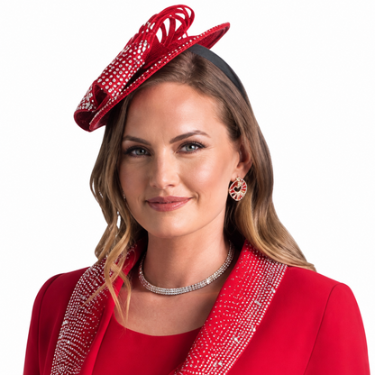 Lily And Taylor 4373-RED-Hat Church Hat