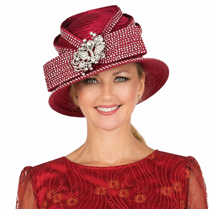 Giovanna D1570-RED-H Church Hat