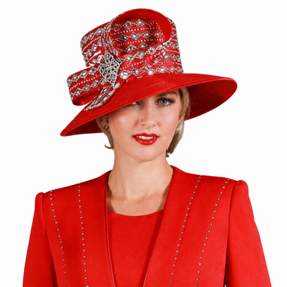 Giovanna G1225-RED-H Church Hat