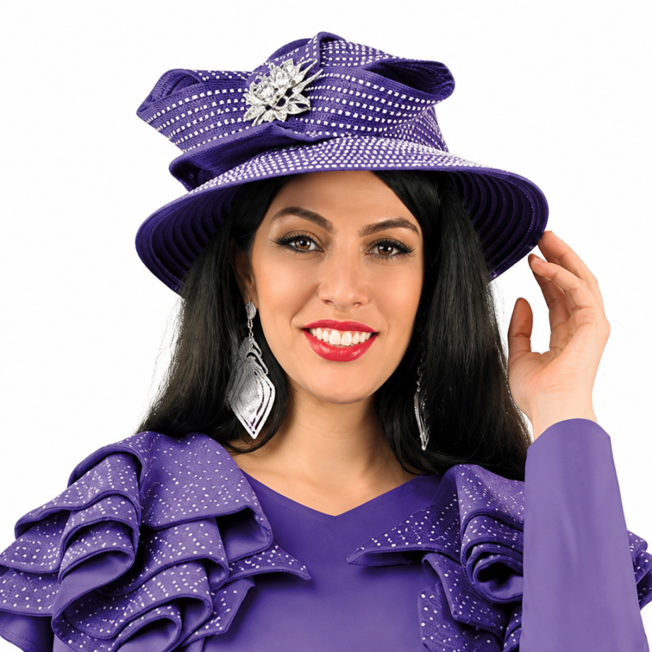 Lily And Taylor 4900-PUR-H Church Hat