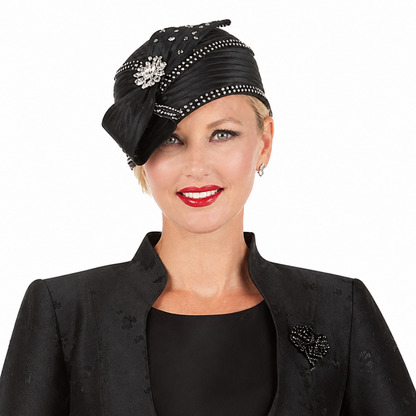 Giovanna 1154-BLK-H Church Hat