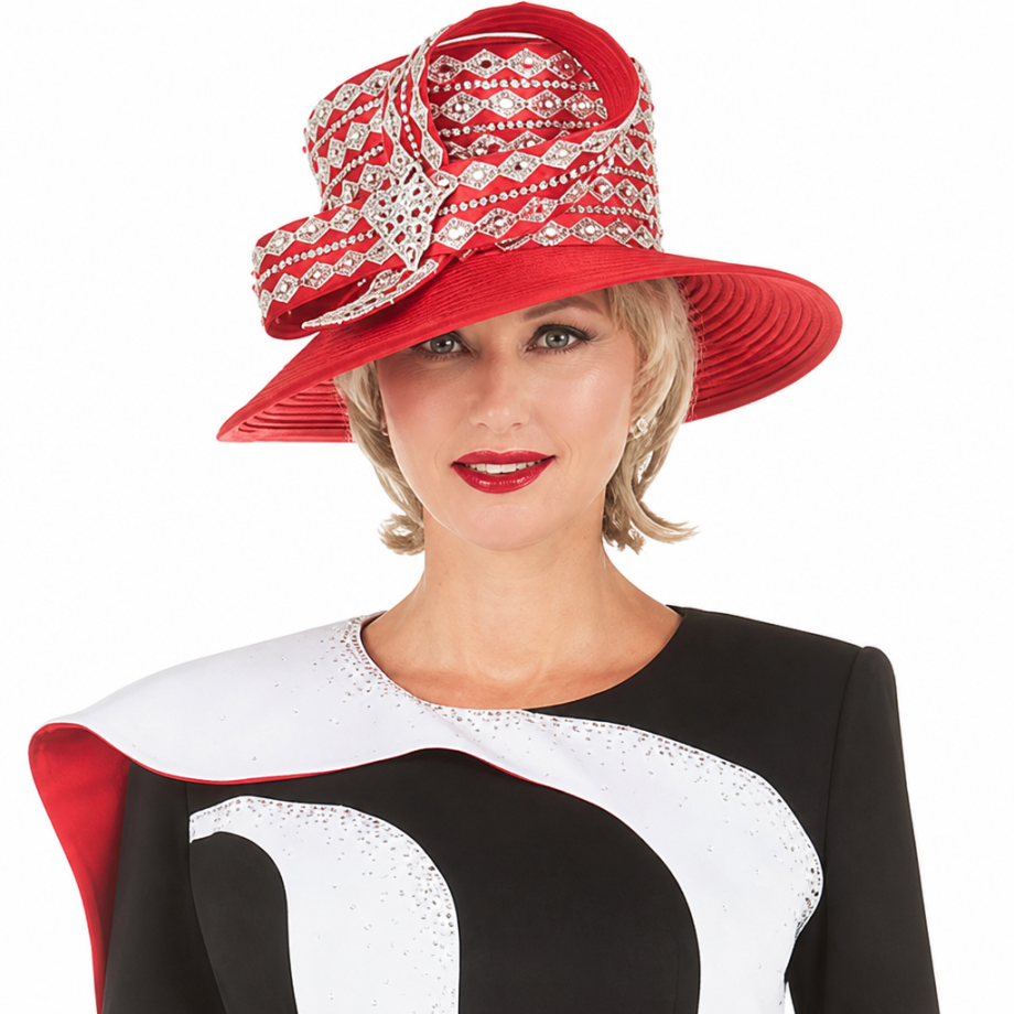Mia By Giovanna G1185-BKRD Church Hat
