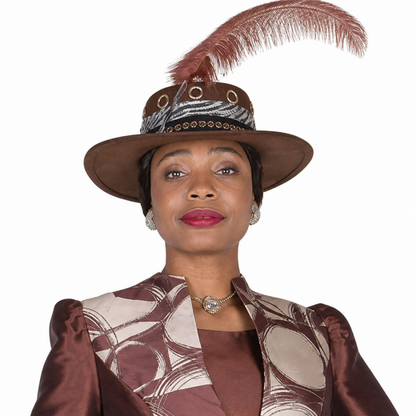 Elite Champagne 6171-BRN-H Church Hat