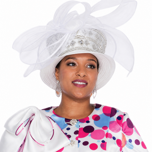Elite Champagne 6072-WHT Church Hat