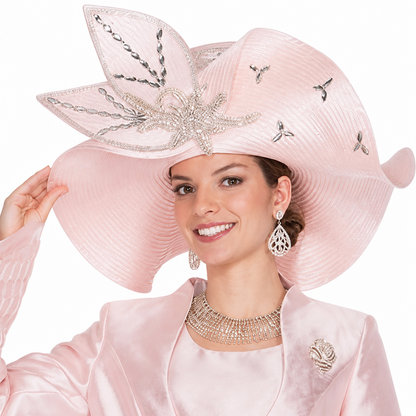 Elite Champagne 6055-PNK Church Hat