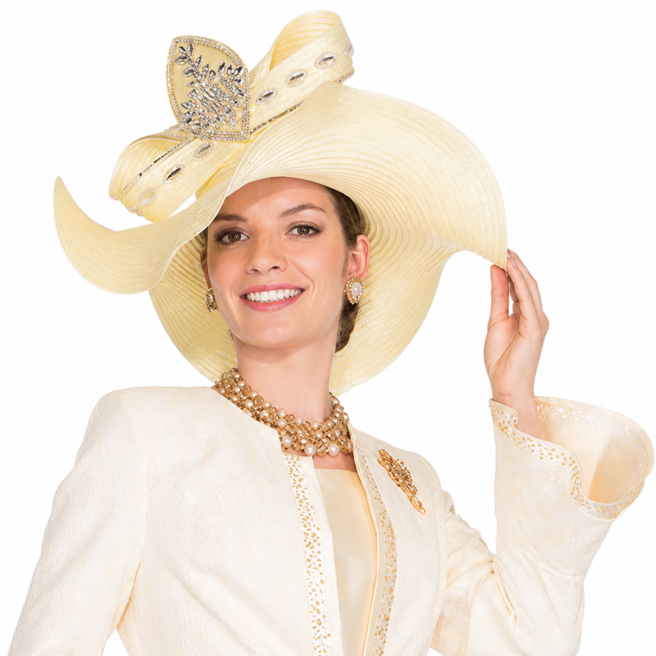 Elite Champagne 6052-YLW Church Hat