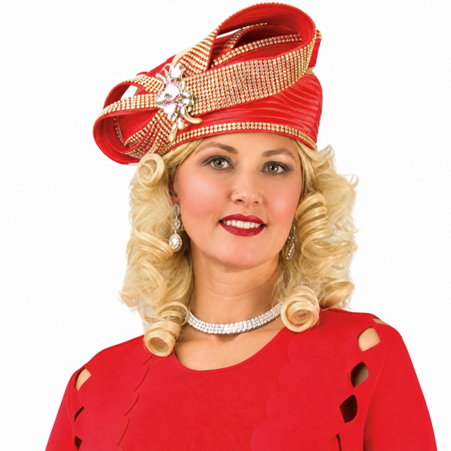 Lily And Taylor 818-RED-Hat Church Hat