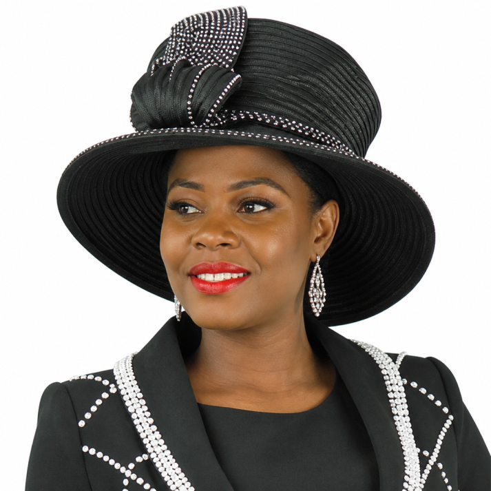 Lily And Taylor 4838-BLK-Hat Church Hat