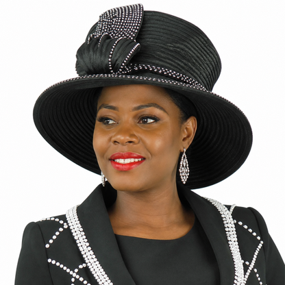 Lily And Taylor 4838-BLK-Hat Church Hat