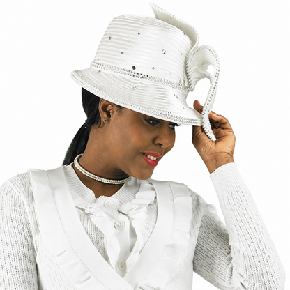 Lily And Taylor 833-WHT-HAT Church Hat
