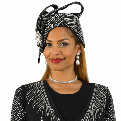 Lily And Taylor 830-BLK-HAT Church Hat